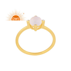 แหวนเงิน18K ชุบทอง18K ดีไซน์ล่าสุดแหวนพลอยสังเคราะห์สีรุ้งและดวงจันทร์อัญมณีผู้ผลิตเครื่องประดับชั้นดี - Product Image 1