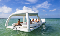 Plateforme aquatique gonflable géante commerciale, piscine flottante gonflable, quai de yacht, île flottante avec tente