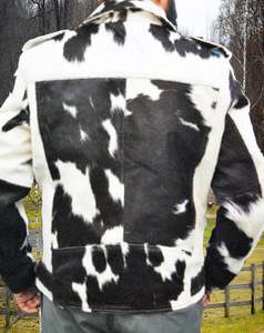 Chaqueta de vaquero occidental para hombre Cuero de vaca real - Product Image 2