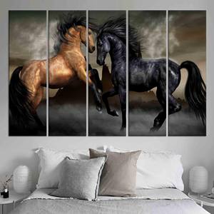 Impression sur toile élégante style ferme : décoration rustique pour bureau, lot de 5 toiles - Product Image 1