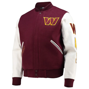 Custom Sporty Mens O-Neck Letterman <b>Baseball</b> <b>Bomber</b> <b>Jacket</b> with Horn Button Plain Dyed Winter Design - Product Image 5