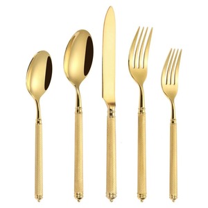 Cubiertos chapados en color Cobre, cubiertos de acero inoxidable, ideales para cocina, mesa, café, uso doméstico, juego de mango de Metal de 4 Uds. - Product Image 4