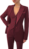 Ensemble pantalon et blazer formel pour femme, dernière conception, manches longues, respirant, motif uni, fermeture à bouton unique, velours, couleur personnalisée