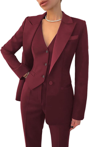 Ensemble pantalon et blazer formel pour femme, dernière conception, manches longues, respirant, motif uni, fermeture à bouton unique, velours, couleur personnalisée - Product Image 2