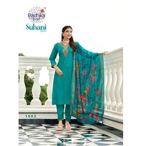 Nouveau catalogue Life Style Pantalon Kurti en soie romaine avec organza Dupatta Vêtements pour femmes par exportation - Product Image 1