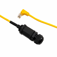 Kabel Ethernet Industri XXD Yellow Right Angle M22 ke RJ45 Cat5e 100% Tembaga Murni Aviation ke RJ45 Patch Cord Bersertifikasi CE