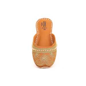 Mustard Khusa EC8317 Sandales à talon avec motif dos ouvert - Product Image 1