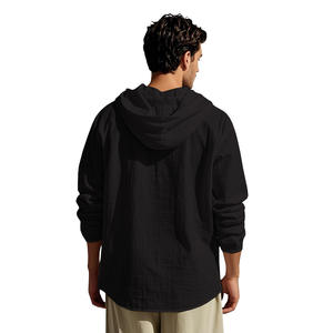 Sweats à capuche pour hommes de haute qualité 100% coton à manches longues vêtements tricotés conception brodée méthode de tissage doublée Styles de vente chaude - Product Image 6