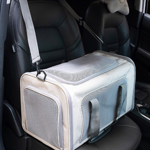 Bolsa de transporte plegable portátil para gatos, transportadores de mascotas laterales suaves de gran capacidad, bolsas de viaje para perros para asiento de coche, bolsa de mano Oxford para mascotas - Product Image 4