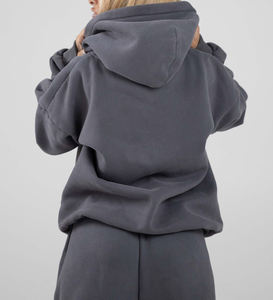 Fabricantes logotipo personalizado mujeres peso pesado en blanco de gran tamaño sudadera pantalones de chándal pulóver Jogger conjuntos holgado chándal para mujer - Product Image 5