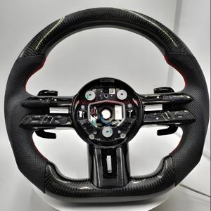 Volante in carbonio mezza pelle nera traforata per Mercedes benz W213 C238 W463 W464 W222 C217 <span class=keywords><strong>CLS</strong></span> <span class=keywords><strong>C257</strong></span> W205 C63 AMG Models - Product Image 4