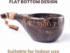 Tasse Kuksa en bois traditionnelle, faite à la main, pour l'aventure en plein air, finition naturelle, tasse à café ou à thé en bois Kuksa artisanale - Product Image 2