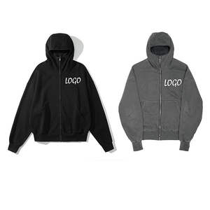 Nuevas llegadas de otoño: sudaderas con cremallera para hombre, chándales pesados, ropa informal con capucha, sudadera con cremallera informal de Color sólido al por mayor - Product Image 1