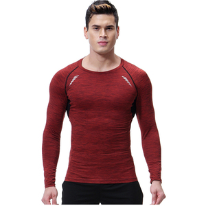 High Quality Quick Dry <b>Base</b> <b>Layer</b> Men's Muscle Training <b>Long</b> <b>Sleeve</b> Sportwear Compression Shirts Crew Neck - Product Image 5