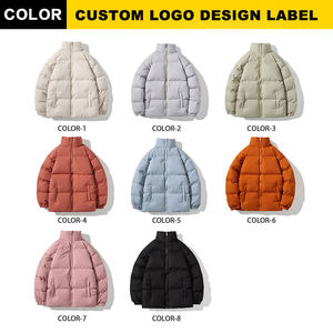 Manteau d'hiver chaud et épais pour hommes manteau de bouffante de logo personnalisé de couleur unie pour l'extérieur en gros - Product Image 2