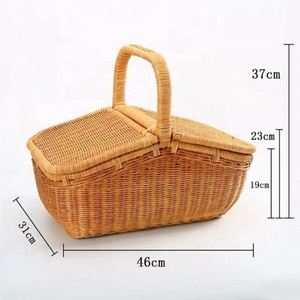 ECO Friendly <b>Wicker</b> Cane Rattan <b>Picnic</b> <b>Basket</b>; Rattan Homewares Storage <b>Basket</b> Made in Vietnam - Product Image 5