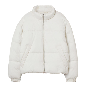 Veste matelassée d'hiver pour hommes avec logo personnalisé en gros High Street Casual Nylon Long Black Bubble Coat Stand Collar Canvas Fabric - Product Image 1