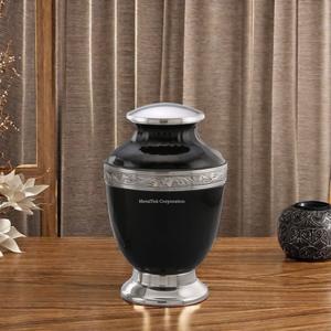 Urna de cremación para mascotas adultas con banda plateada con color rojo esmaltado, nuevo diseño, recuerdo para hombre y mujer, suministros funerarios al por mayor, urna de Metal - Product Image 5