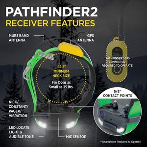 เครื่องติดตามสุนัข Dogtra Pathfinder 2 รุ่นเพิ่มเติม พร้อมปลอกคอ GPS สีดำ ไฟ LED ไม่มีค่าบริการรายเดือน ติดตามตำแหน่งแบบเรียลไทม์ผ่านดาวเทียม - Product Image 2