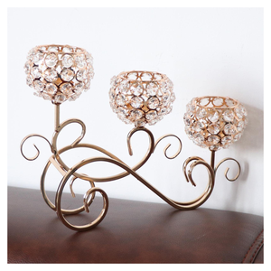 American Vintage Crystal Metal Candleholder Handmade Iron Stand Heart Design Wedding Retro Romantic Dinner Decor Home Use Box - Product Image 1