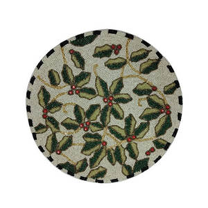 Manteles individuales modernos con cuentas, manteles individuales florales hechos a mano, diseño Redondo, juego de alfombrillas de comedor, trabajo artesanal tradicional personalizado, decoración India - Product Image 1