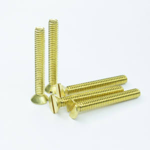 Tornillo de cabeza plana de cobre ranurado personalizado de latón #6-32x2 \ "ISO 7380, color verdadero 48H para paneles de electrodomésticos - Product Image 1