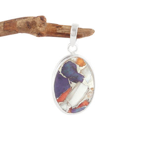 Nouvelle Collection Attrayant Huître Cuivre Turquoise Ovale Pierre Pendentif Solide 925 En Argent Sterling À La Main Pendentif Anniversaire Cadeau - Product Image 1