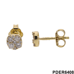 Boucles d'oreilles à tige élégantes en or 14 carats avec 0.43 de diamants taille brillant CTW - Product Image 6