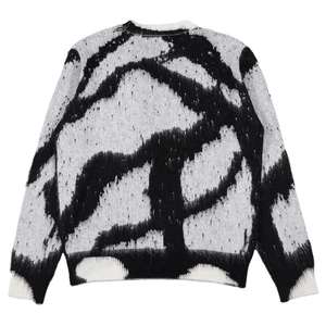 Pull en mohair pour homme avec logo personnalisé OEM & ODM, motif jacquard, tricot à manches longues, col rond, tricot d'hiver pour homme - Product Image 6