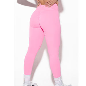 Pantalones de Yoga de cintura alta XL para mujer, logotipo personalizado impreso, transpirable, Spandex, nailon, venta al por mayor, gimnasio, entrenamiento, estilo informal ajustado, venta al por mayor - Product Image 5