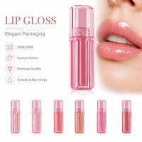 Tube de gloss à lèvres hexagonal à marque privée avec logo personnalisé, gloss à lèvres de luxe en gros