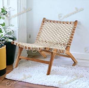 เก้าอี้เชือกคลาสสิกสำหรับร้านอาหารเก้าอี้ผ่อนคลายทำจากไม้สวยงามเก้าอี้ไม้ไผ่สำหรับห้องนั่งเล่น - Product Image 5