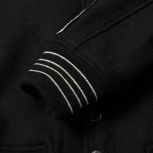 Embroidery Patch Plus Size <b>Mens</b> Wool Leather Varsity Letterman Jacket - Product Image 1