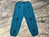 Sarouel unisexe en coton biologique Pantalon de festival hippie à patchwork avec fermeture à cordon Taille libre Vêtements d'été avec poches