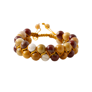 Bracelet en pierre naturelle macramé à double rangée de 8 mm Jasper - Product Image 1