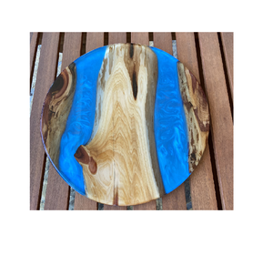 Plateau tournant en bois et résine Lazy Susan Best designer Planche à fromage en bois et résine époxy Accessoires de cuisine rotatifs - Product Image 3