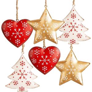 Adorno decorativo de Navidad colgante de Metal de diseño colorido para decoración festiva de árbol de vacaciones y pieza de regalo de decoración del hogar - Product Image 1