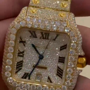 Montre de luxe unisexe de haute qualité avec diamants VVS et moissanite, bracelet en acier inoxydable de 20 mm, mouvement Miyota, cadran carré - Product Image 4