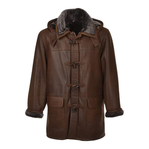 OEM Venta caliente de piel forrada chaqueta de cuero de estilo de clima frío de los hombres de gran tamaño transpirable Shearling Trench Coat Shearling Chaquetas - Product Image 6