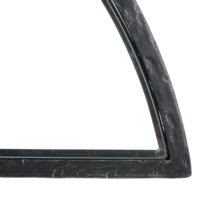 Table console demi-lune avec plateau en verre et structure en métal, table d'entrée moderne, meuble d'appoint pour salon