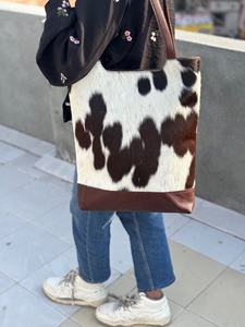 กระเป๋าโท้ทสะพายไหล่หนังวัวแท้ด้ามจับนุ่มสองชั้นทันสมัยกระเป๋าสะพายข้างกระเป๋าถือกระเป๋าช้อปปิ้งคอลเลกชันทันสมัยสำหรับผู้หญิง - Product Image 2