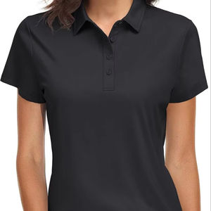 เสื้อโปโลกอล์ฟสีทึบลำลองสำหรับผู้หญิงเสื้อแขนสั้นแบบแห้งเร็ว UPF 50 + มีปกเสื้อเจอร์ซีย์ป้องกันแสงแดดคุณสมบัติต่อต้านริ้วรอย - Product Image 1