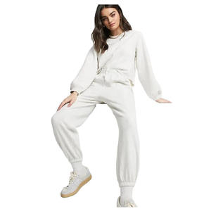 2025 nouveaux modèles survêtement personnalisé 100% coton polaire 300Gsm femmes surdimensionné deux pièces ensembles femmes survêtement - Product Image 1