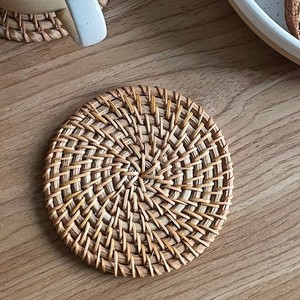 Creative Jute <b>Placemat</b> Coasters Party Handmade Bamboo Coasters for Rattan Wicker Coasters for Living Room for Table Decoration - Product Image 6