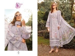 Vêtements de mariage exclusifs de créateurs dernier pur coton Salwar Kameez avec Dupatta avec travail de broderie exportateur indien - Product Image 3