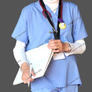 Uniforme de enfermera cómodo transpirable elástico Unisex para mujer para profesionales médicos de Hospital-médico al por mayor - Product Image 1