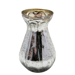 ชุดเชิงเทียนโลหะสีเงินขนาดกลาง2ชิ้นสำหรับตกแต่งโต๊ะทำด้วยมือ - Product Image 3