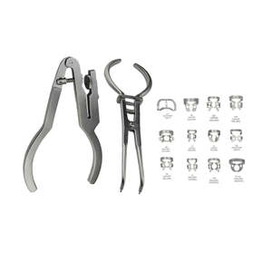 Pinzas Básicas para Dique Dental de 17 cm, 12 Pinzas con Soporte, Pinzas Perforadoras de Dique Dental de Color Marfil de Surgiright - Product Image 5