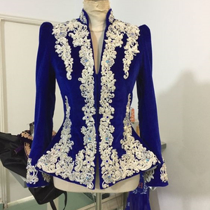 Nouvelle veste du moyen-orient bleue marine brodée avec perles de cristal, perles, pierre de verre pour le travail de fête @ 2023 - Product Image 1