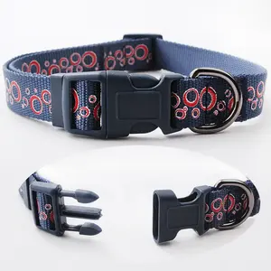 Meilleure qualité personnalisable luxe Nylon Polyester collier pour animaux de compagnie plume décoration rupture boucle petit quantité minimale de commande pour chiens laisses pour animaux de compagnie - Product Image 3